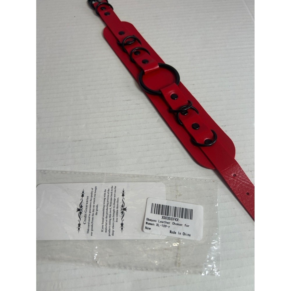 ROWAGY Red Leather Chocker for Women.