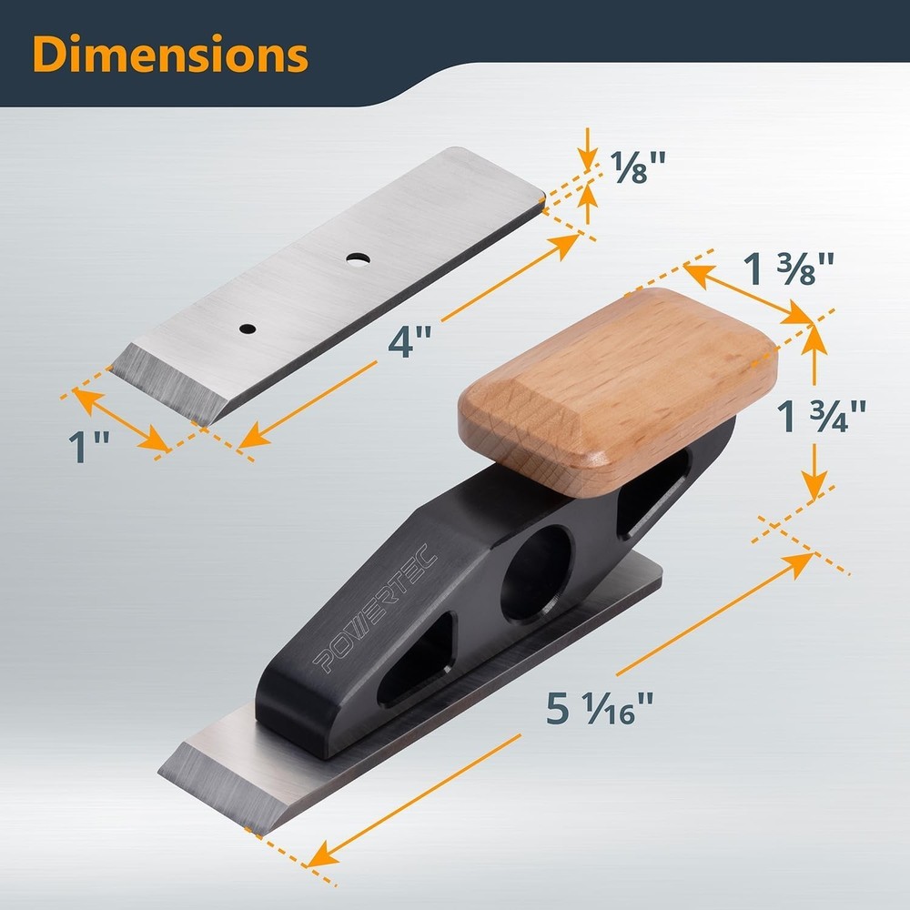 Chisel Plane with Flat Blade – Compact Edge Trimming Tool for Woodworking, Pl...