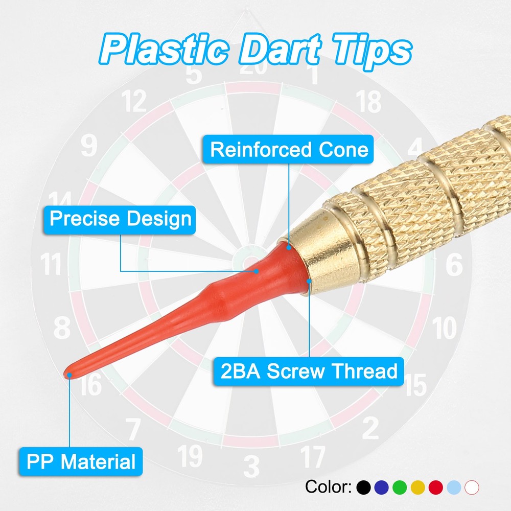 60Pcs 2BA Thread Plastic Soft Dart Tips Replacement Dart Accessories, Red