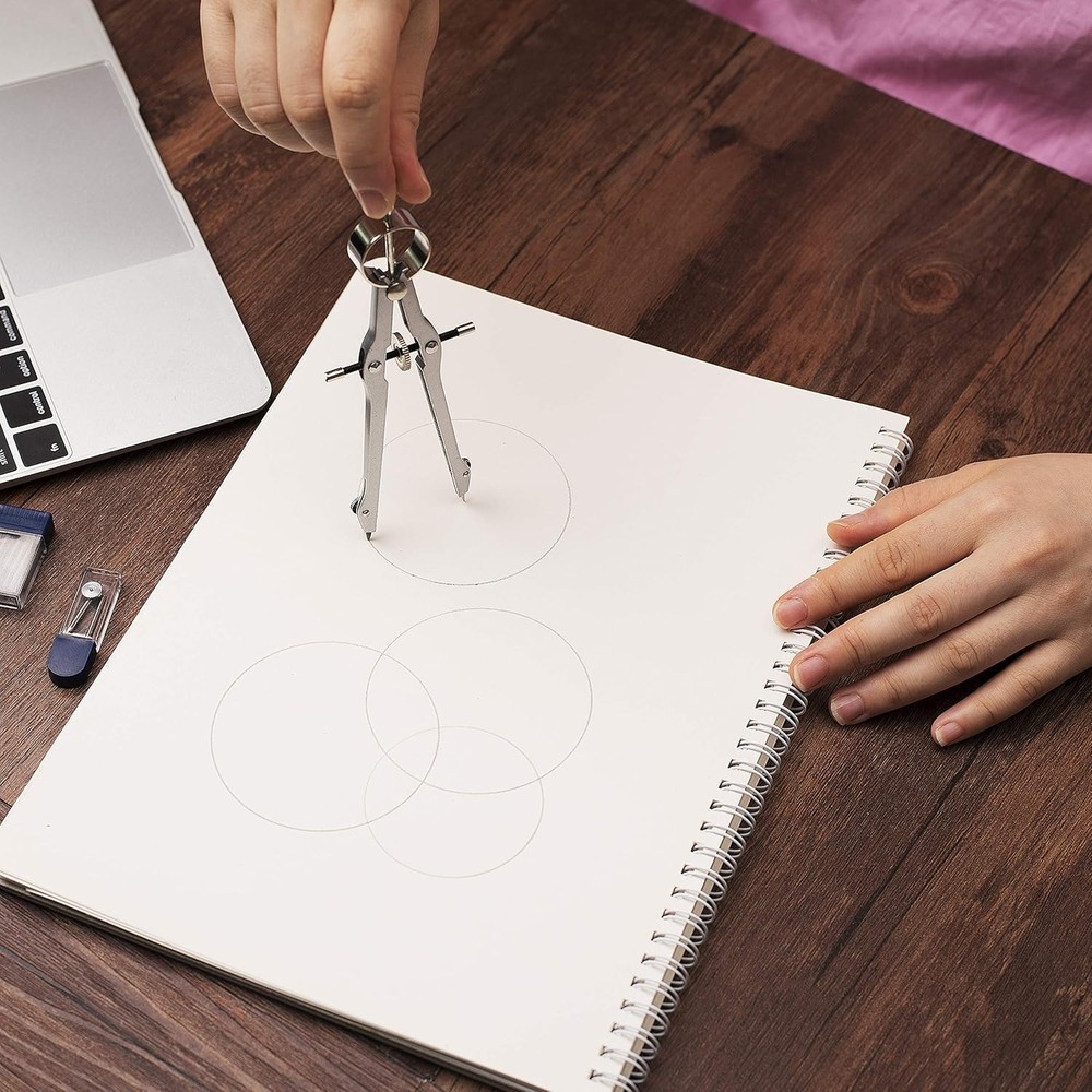 Professional Bow Compass for Geometry - Create Circles Up to 8 Inches