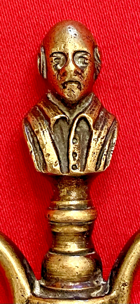 Vintage Brass Figural SHAKESPEARE CORKSCREW - 4-D Bust - 2 Finger Pull UK