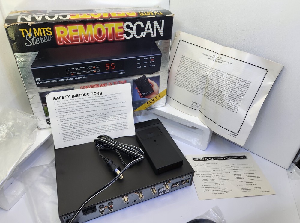 Vidtech MTS Stereo Remote Cable TV Television Decoder DBX RS-2001 Brand New