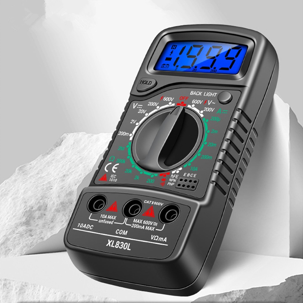 LCD Digital Multimeter Voltmeter Ammeter Ohmmeter Volt AC DC Tester Leads Meter