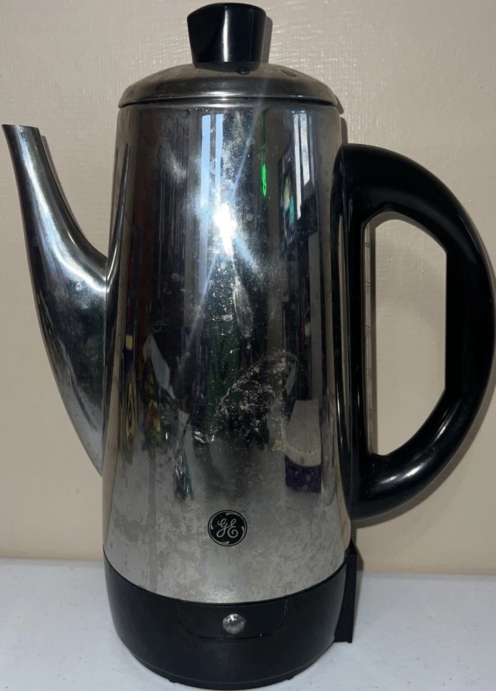 VTG General Electric Automatic Coffee Percolator 6-12 Cup Missing Cord Untested!