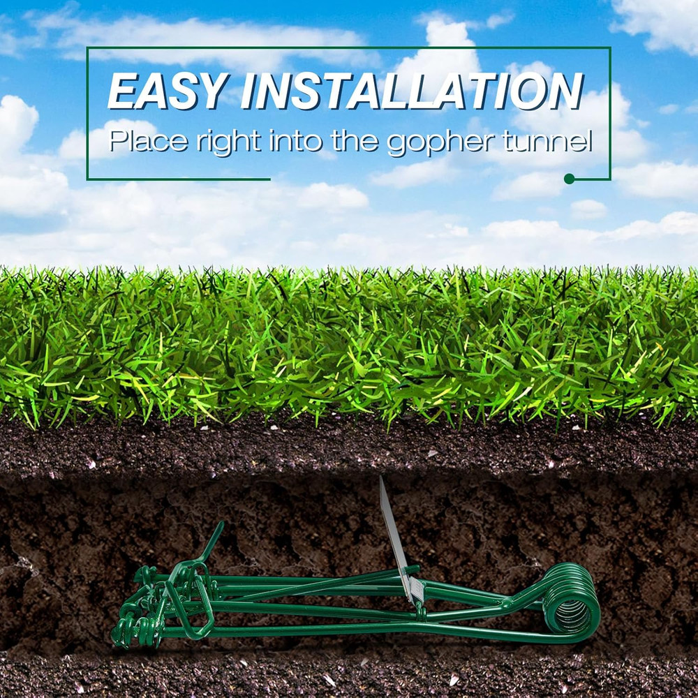 4 Pcs Outdoor Gopher Trap Easy Set Mole Trap Weather Resistant Gopher Killer Vol