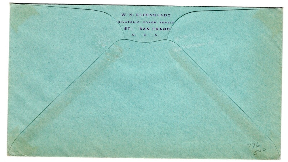 #776 Texas Centennial 1936 FDC - Planty #65 Espenshade