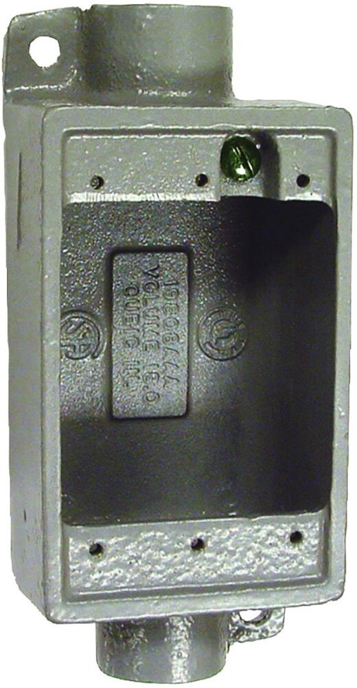 Killark FDC-2M,Iron, Deep, Feed Through, Cast Device Box, 1pc