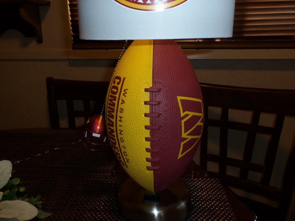 WASHINGTON COMMANDERS FOOTBALL TABLE LAMP (HANDCRAFTED)