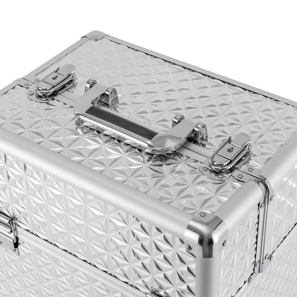 Rolling Makeup Train Case Professional Cosmetic Trolley Makeup Storage Organizer