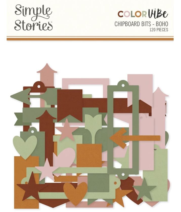 Simple Stories Color Vibe Chipboard Bits 11 PACKS