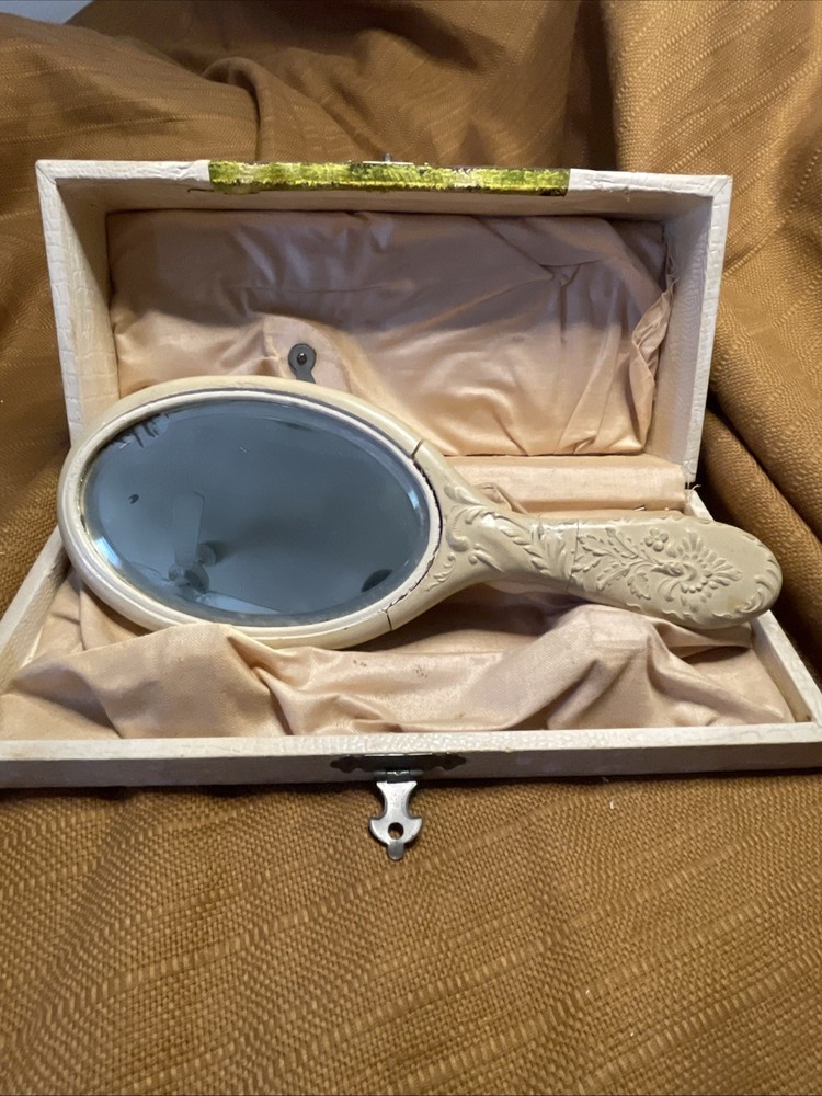Antique Victorian Vanity Set Box With Mirror