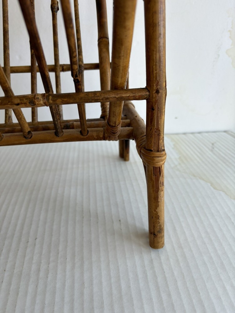 Vintage Boho Chic MCM Bamboo Magazine Holder/Rack Foldable