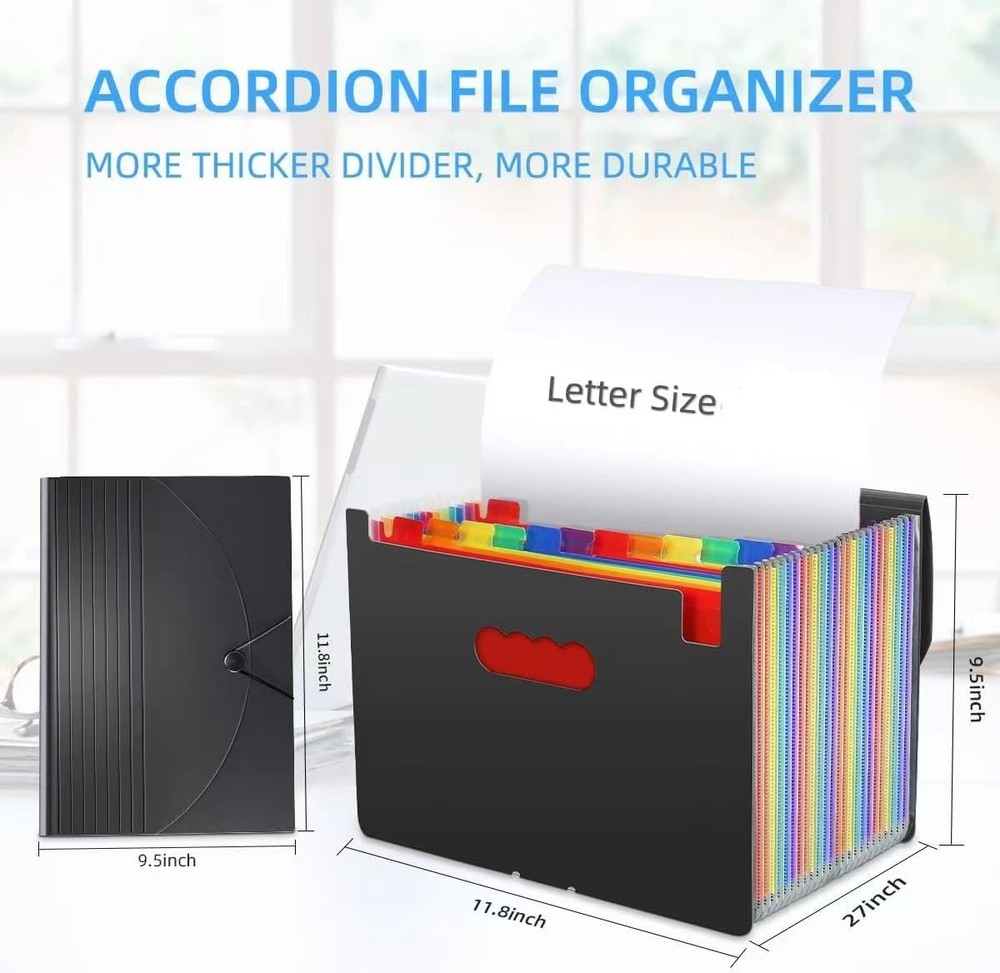 24 Pockets Expanding File Folder,Accordion File Organizer,Document Organizer Let
