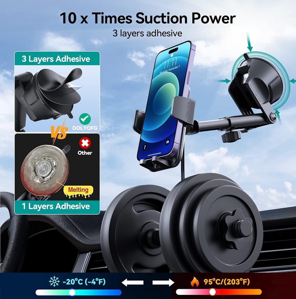 3 in 1 Universal Phone Mount Car Dashboard Windshield Air Vent iPhone Android