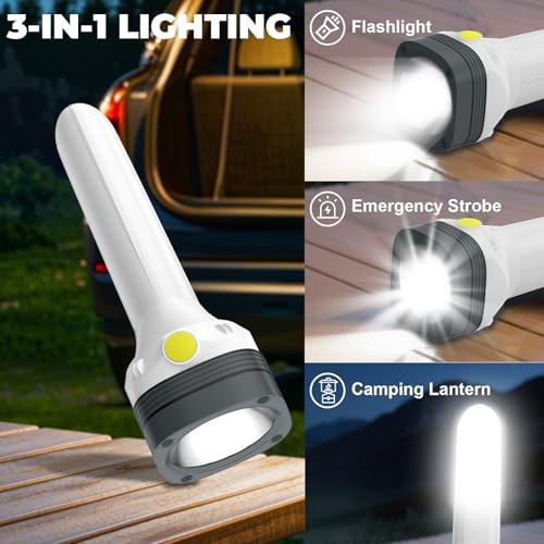 Flashlight Rechargeable High Lumens, 3-in-1 Flashlight Lantern Combo, Mini