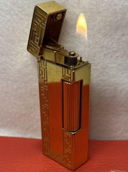 Overhauled Dunhill Rollagas lighter Gold d logo without box
