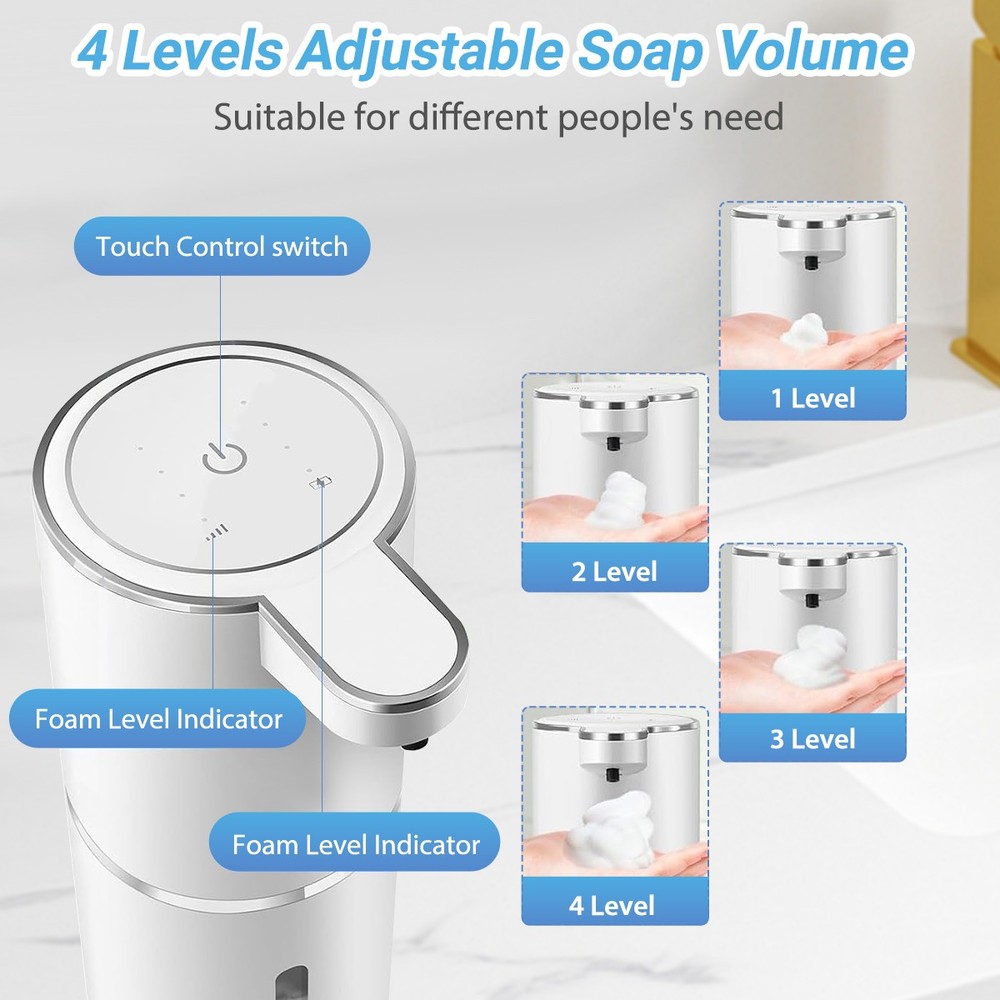 Touchless Automatic Soap Dispenser Foaming Soap Dispenser Bathroom Kitchen 380ML