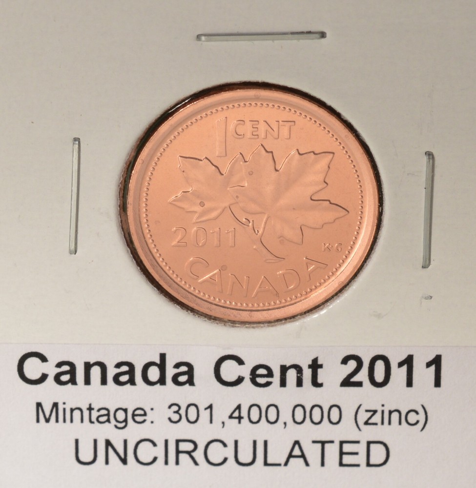 2011 Canada Penny - Non Magnetic (zinc) - Uncirculated