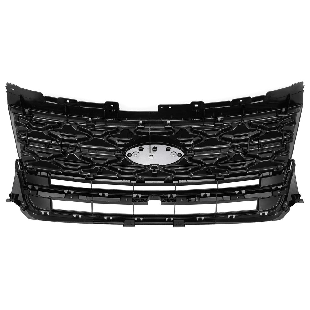 For Ford Explorer 2018-2019 Black Front Bumper Upper Grille Black ABS Painted