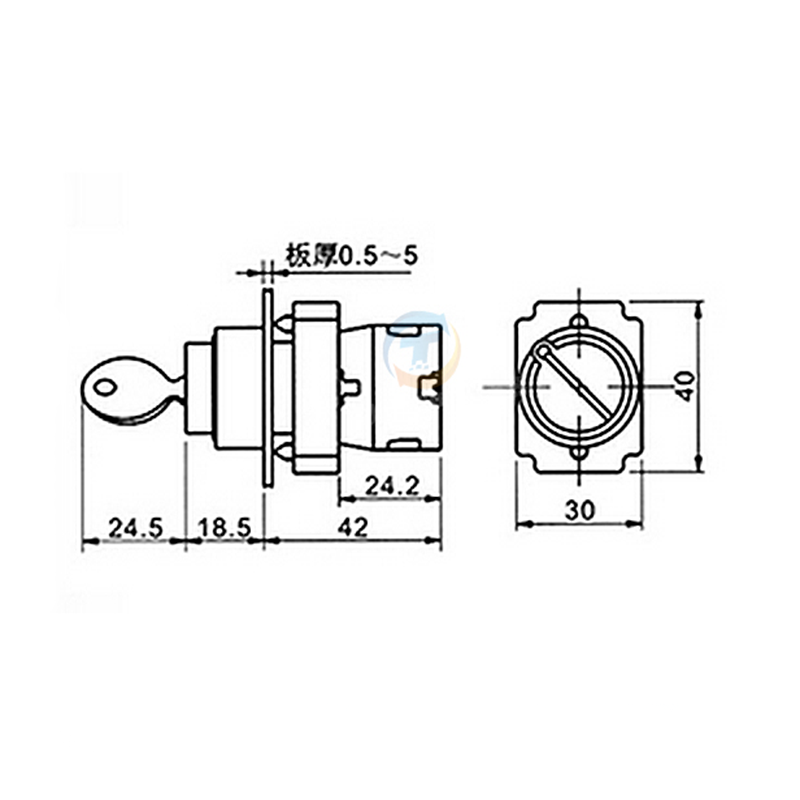 1PCS 22MM On/Off Security Key Switch Lock + 2Keys 2 Position 1NO