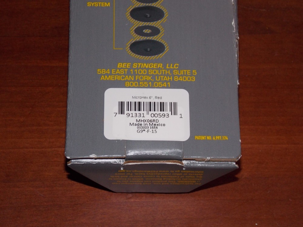 Bee Stinger MicroHex 6" Stabilizer in Matte Black w/Red - B Stinger