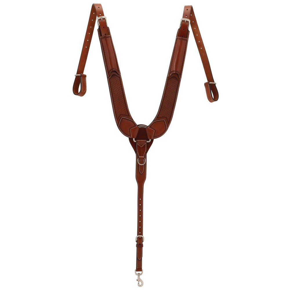 Basketweave Tooled Pulling Breast Collar Average Horse