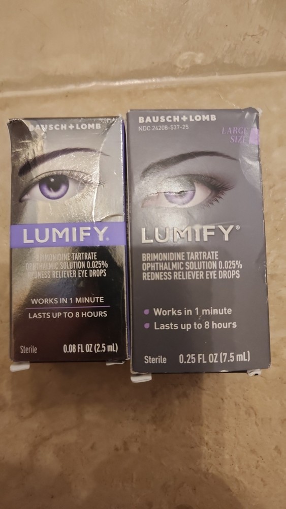 Lumify.25 & .08oz Redness Reliever Eye Drops, 2-Pack, 7.5 Ml