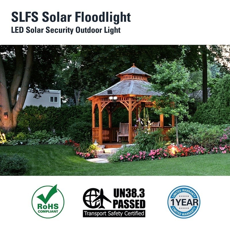 Solar Outdoor Motion Sensor Flood Security Light 1000 Lumen Battery Powered LED