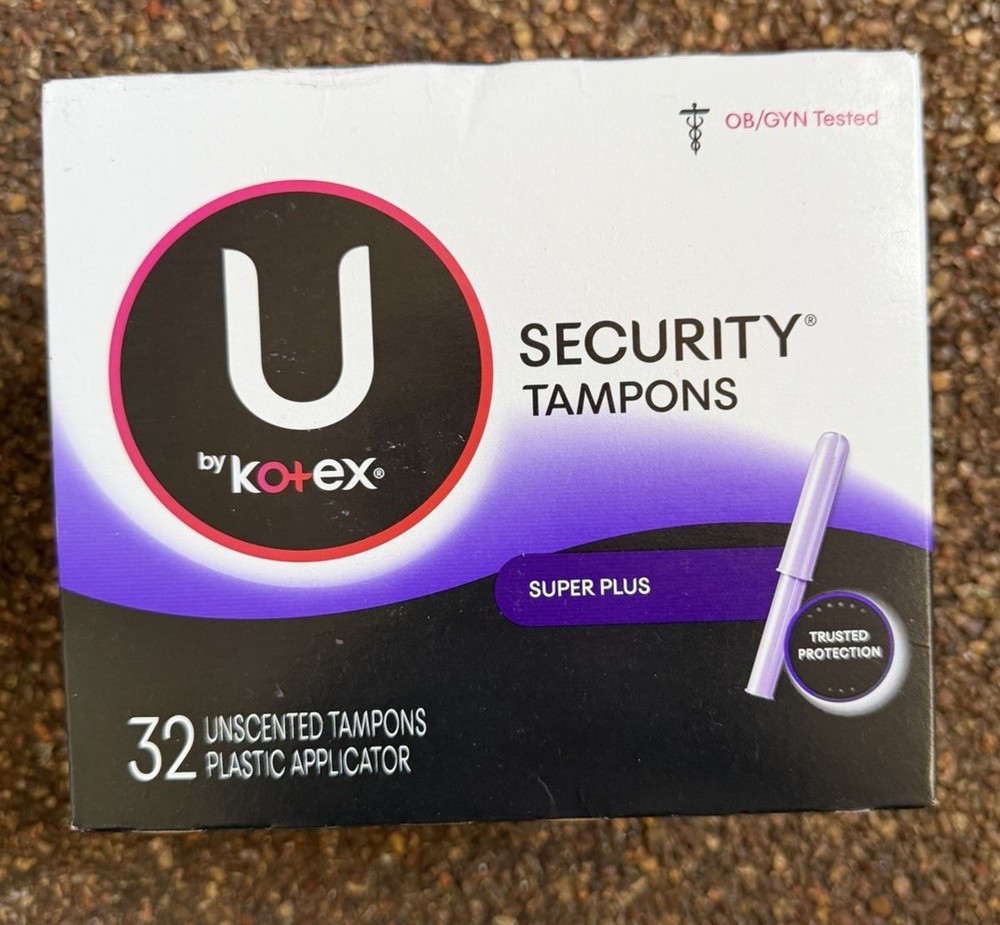 U by Kotex Security Tampons SUPER PLUS Unscented ~ 32 Count Plastic Applicator