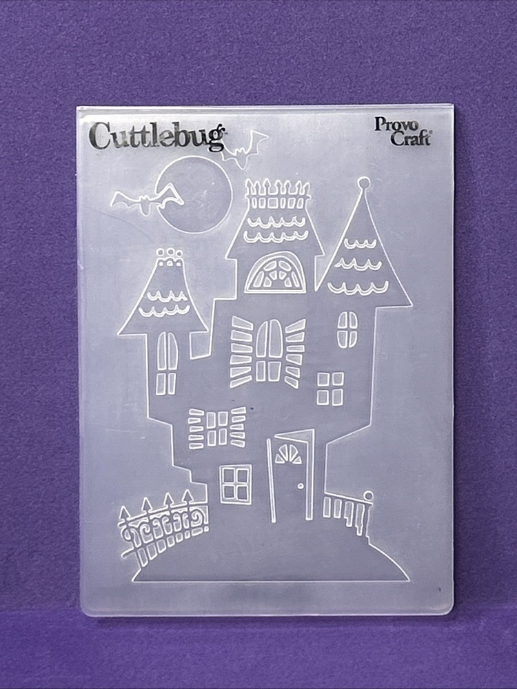 Haunted House Embossing Folder Cuttlebug Provo Craft Card Making Scrapbooking