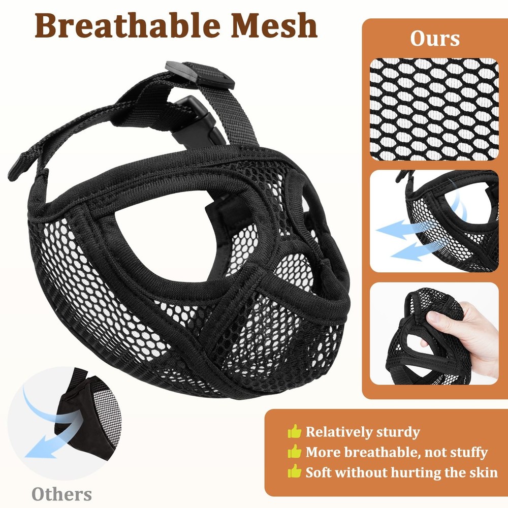 French Bulldog Muzzle, Full Pant Mesh Short Snout Muzzle for Flat-Faced Dogs