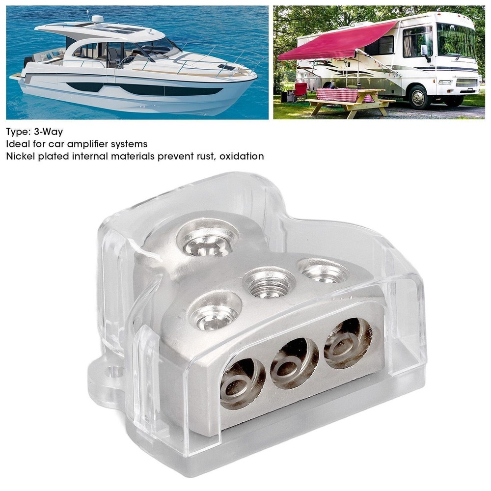 3‑Way Power Distribution Block Audio  Holder Distributor Connecting Block