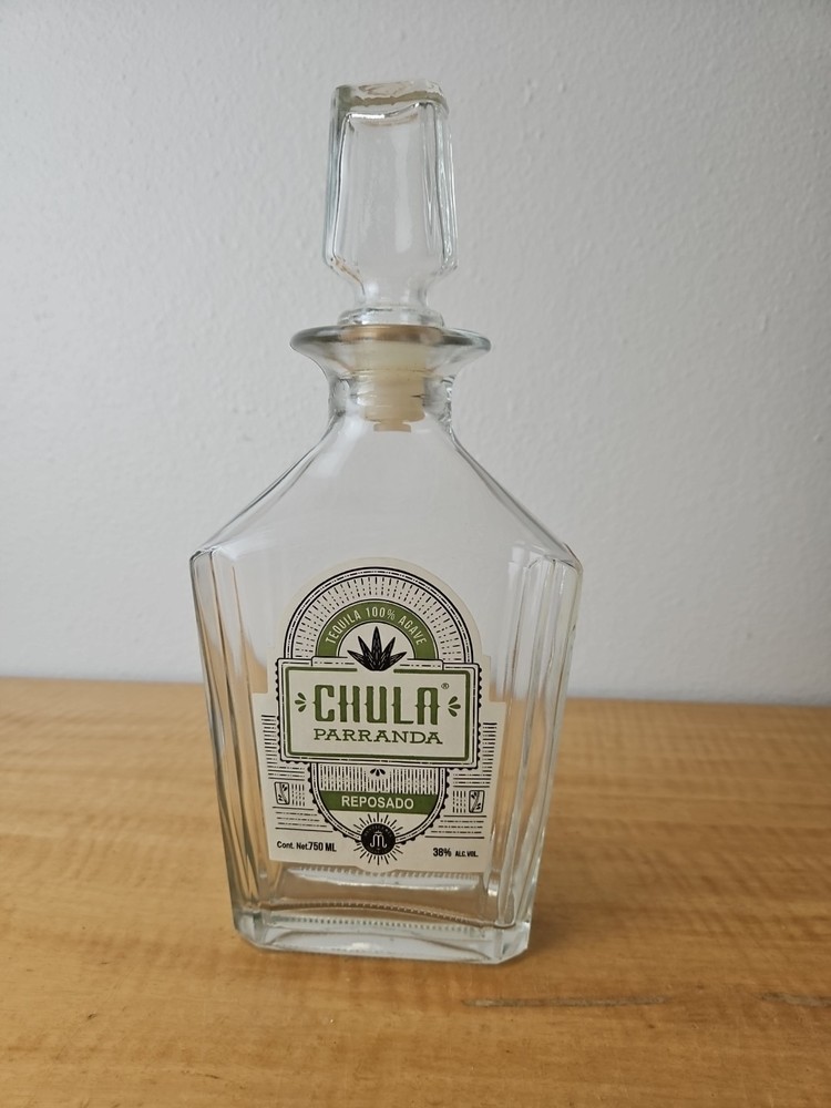 Chula Parranda Reposado Tequila Empty Bottle green label