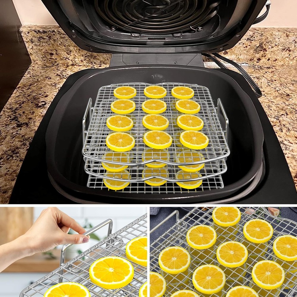 Dehydrator Rack for Ninja Foodi AG300 Grill, 3 Stackable Layers Dehydrator Rack