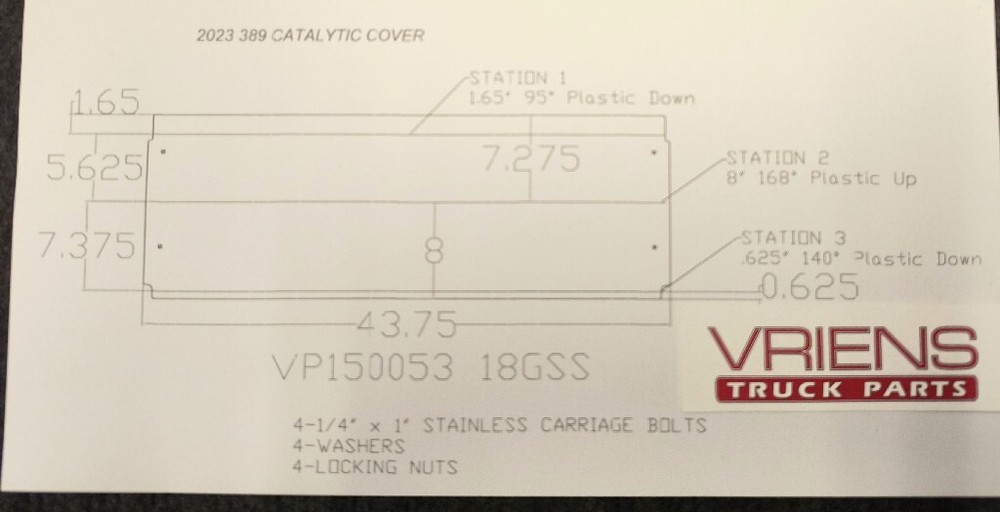 2023 PETERBILT 389 DPF BOX LOWER COVER ONLY