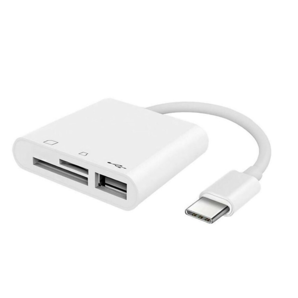 3-Port USB Type C to Card Reader Adapter SD Card Reader For MacBook Pro Laptop J