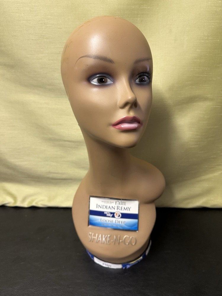 Used Mannequin Head Hat & Wig Display With Rotating Base