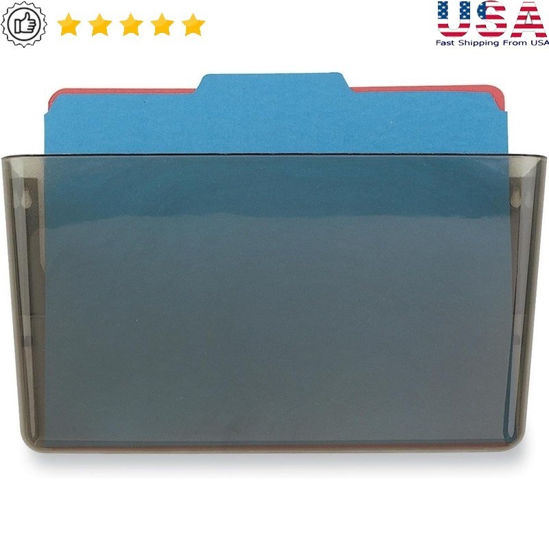 Wall Mount Plastic File Organizer Storage Rack Letters Documents Clear Design US