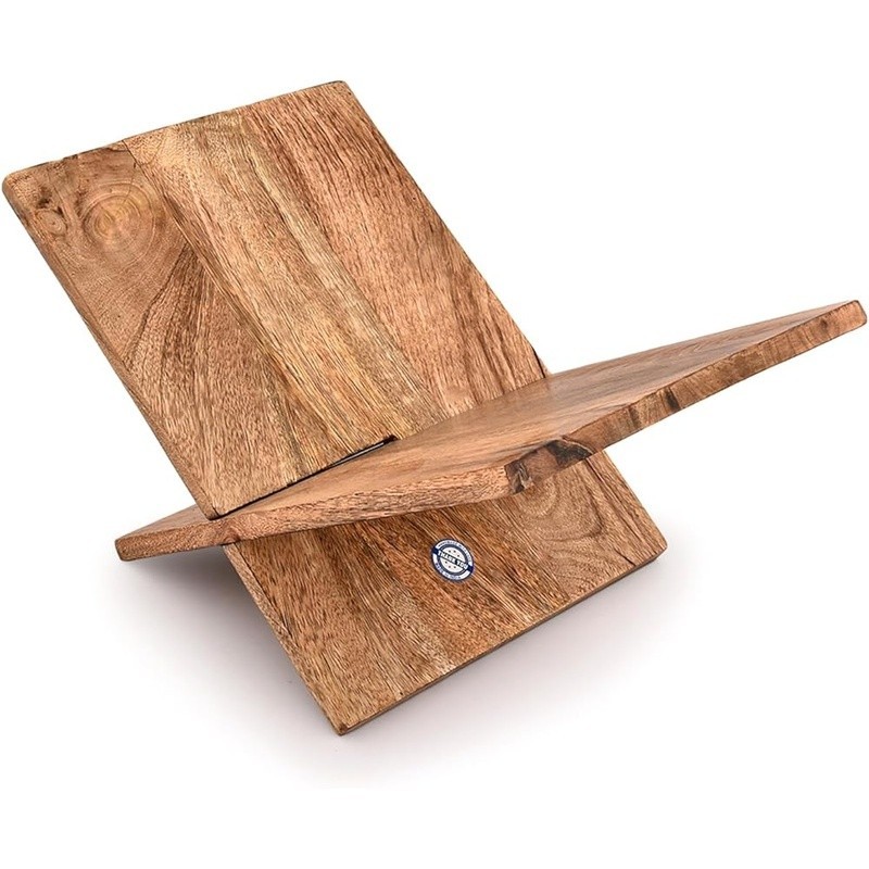 Handmade Mango Wood Decorative Book Holder Stand Kitchen Study Office Display US