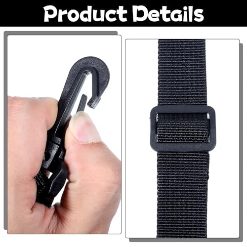 Larrel 2PCS Black Adjustable Straps with Clips, Replacement Shoulder Strap,