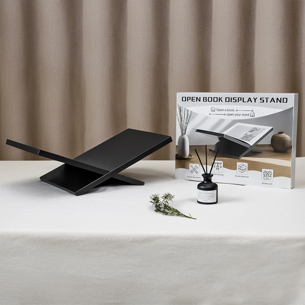 Open Display Stand, Solid Wood Book Holder Large Book Display Holder, Open