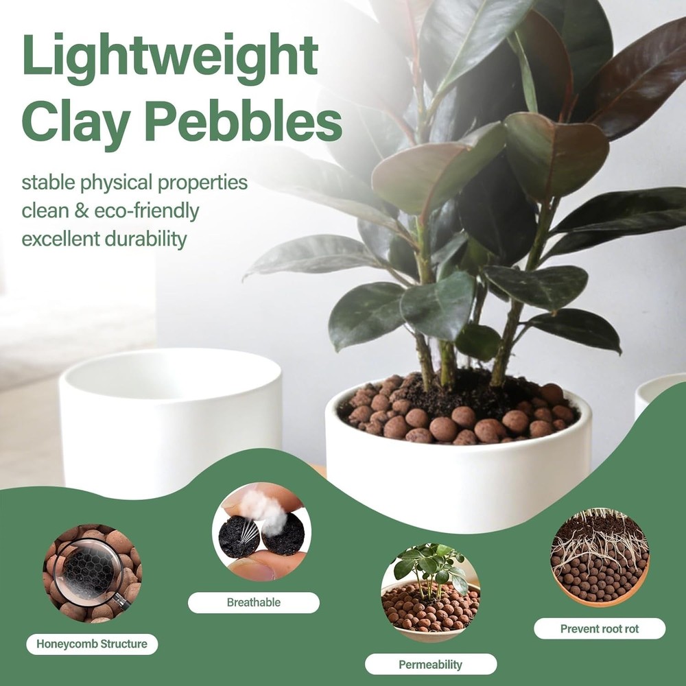 2 LB Expanded Clay Pebbles - 4mm-16mm Size for Optimal Soil Alternatives