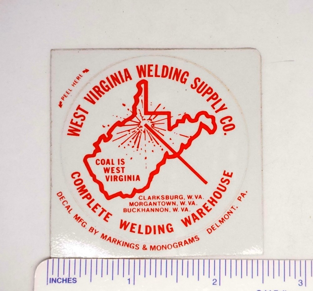 West Virginia Welding Supply Co. Decal Sticker Mining Coal