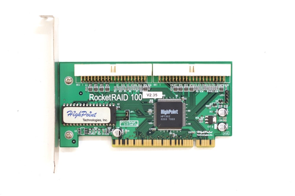 HighPoint RocketRAID 100 2CH PCIe IDE RAID Controller Card P/N: RR100 Tested