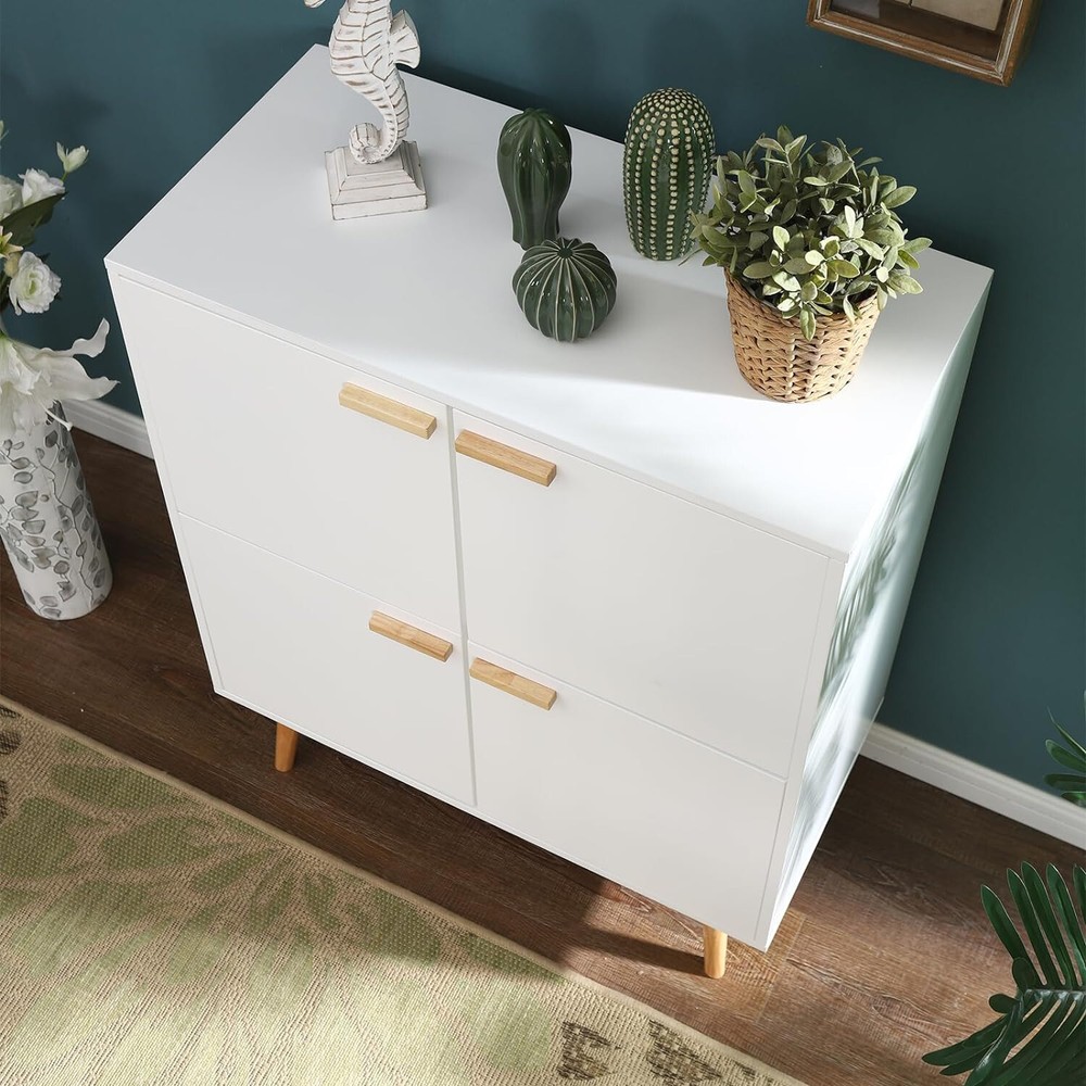 Accent Storage Cabinet 4 Doors Decorative Cabinet Buffet & Sideboard