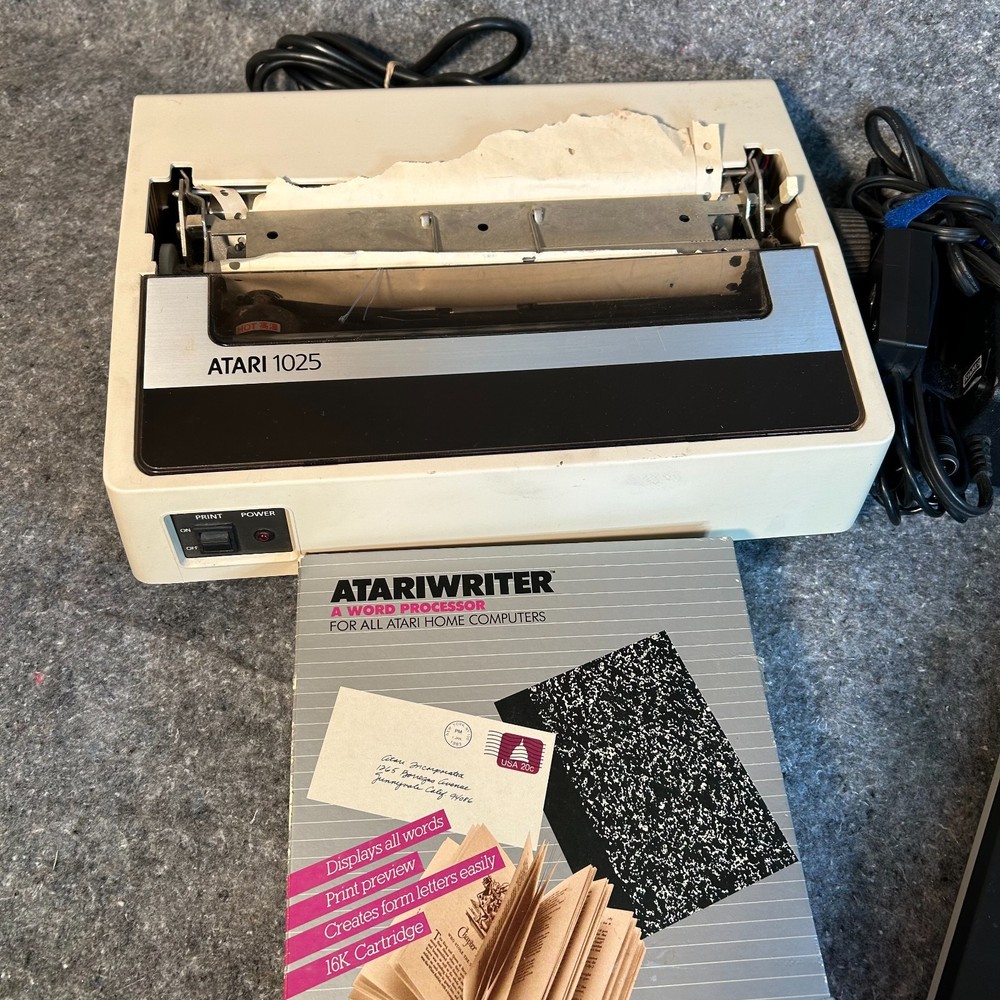 Atari 800XL Computer and Atari 1025 Printer AtariWriter Bundle Powers On As-is