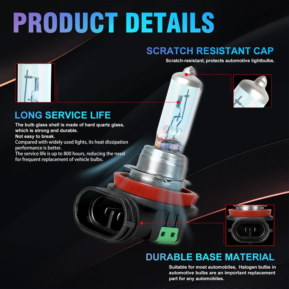 4pcs Halogen Headlight Bulbs High Low Beam Combo For Chevy Silverado 1500 07-15