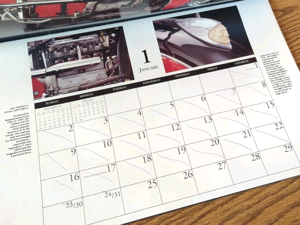 Vintage 1994 Motorcycle Classics Calendar