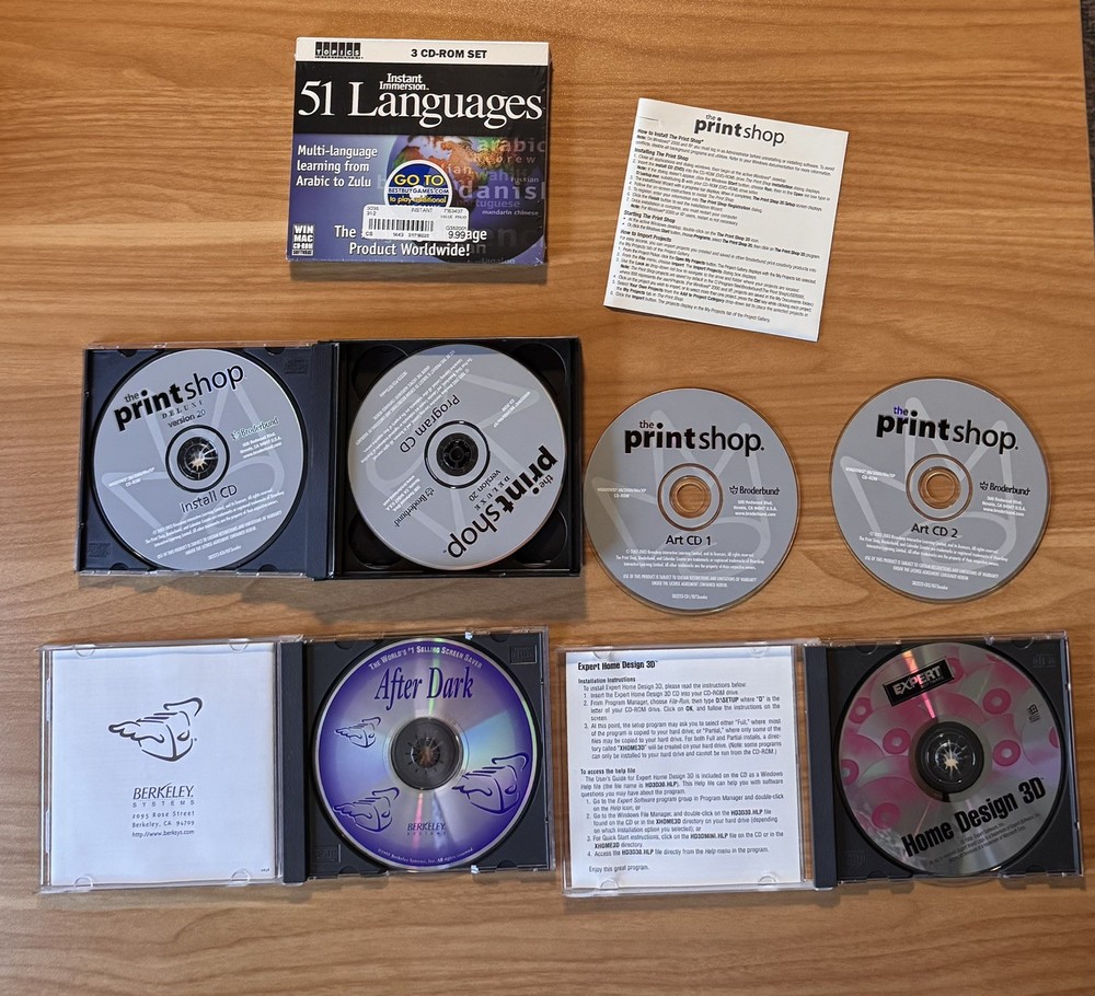 Lot of PC Software, Photoshop Elements, MS Office Windows 95, language, design