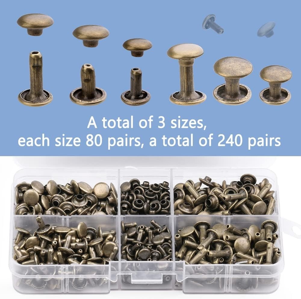 240 Set Leather Craft Double Cap Rivets